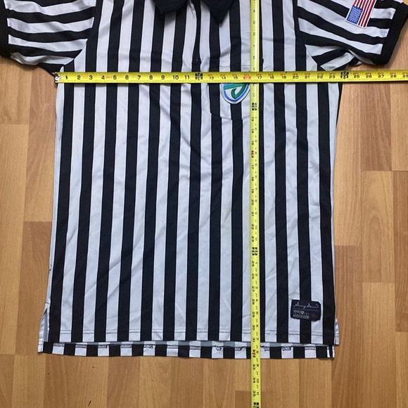 Vintage FHSAA SMITTY Football Officials Referee Shirt 2" Stripe Men XL - Picture 8 of 8